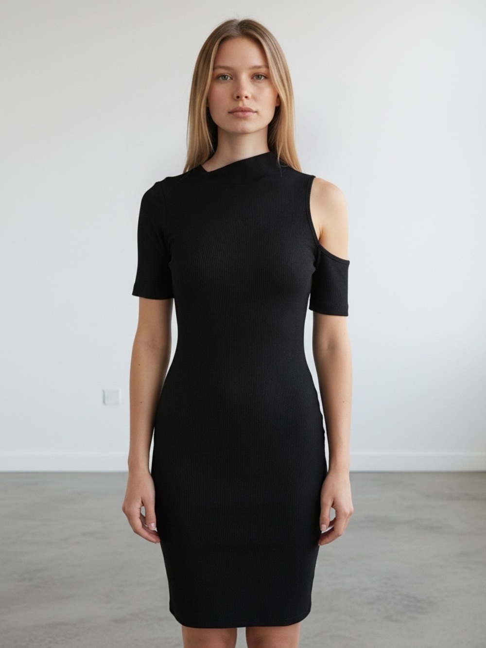 LNA Black Zuki Rib Dress Size Medium